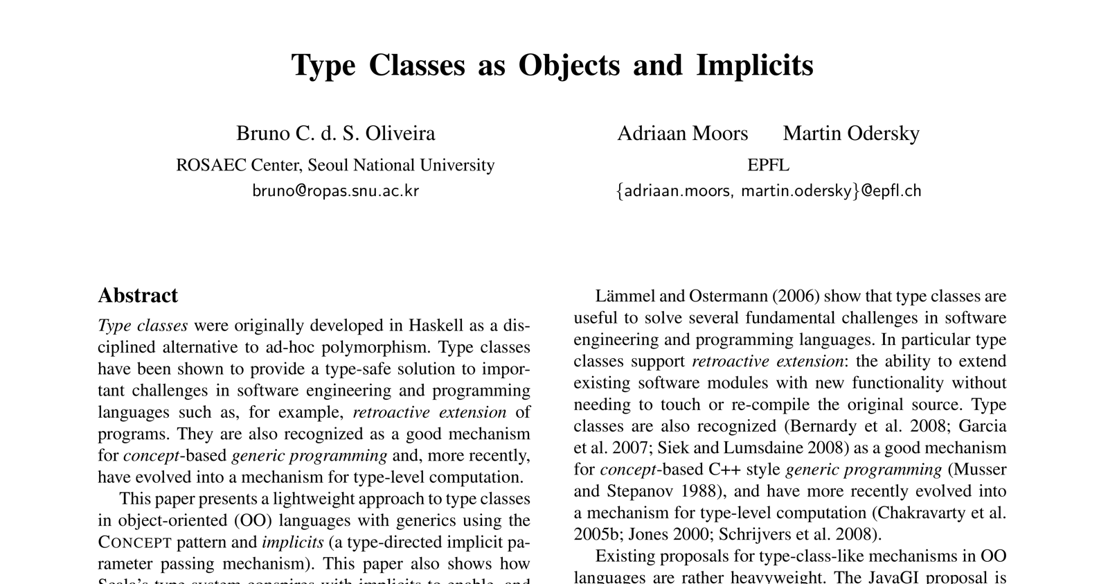 Type Classes as Objects and Implicits